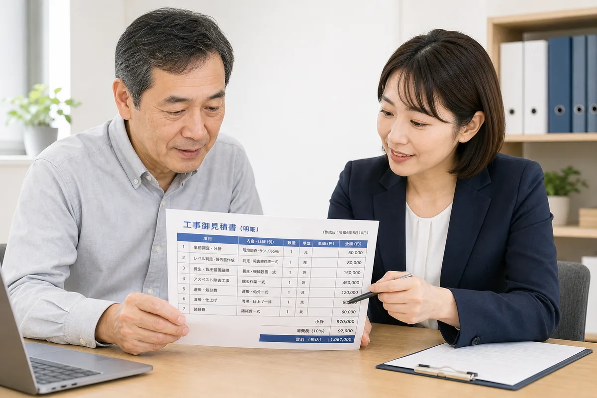 アスベスト除去の見積書の読み方｜追加費用要件の見落とし注意点と適正価格の判断法