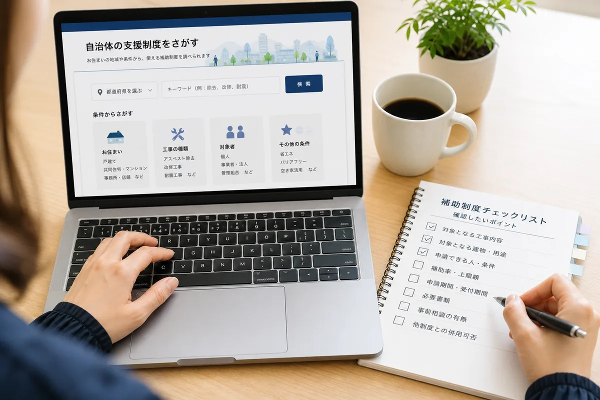 補助金を調べる方法は？
